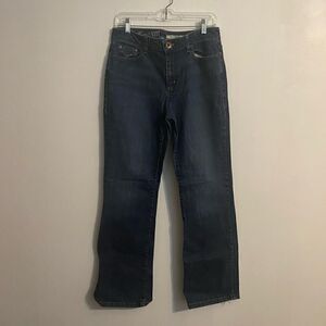DKNY SOHO distressed boot cut 5 pocket jeans, size 12